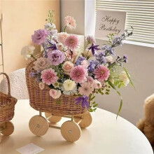 Baby Basket Modeling Trolley Wickerwork Storage Basket Pet Nest Moon Flower Basket Photography Props One-Year-Old Gift Small