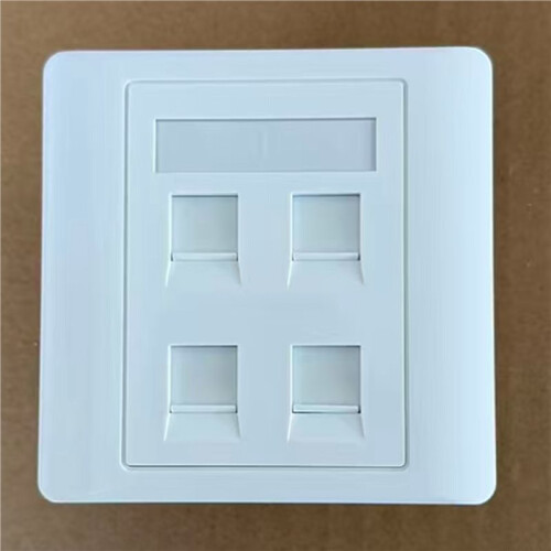 4 Sockets CAT6A RJ45 Faceplate LAN Network Outlet Jack Shielded Ethernet Wall Panel Board 86x86mm Network Installation 2