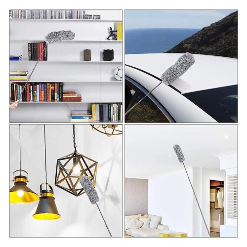 Microfiber Feathers Duster Extendable Duster with Extra Long Pole Bendable  Long Handle Dusters for CleCeilinganing