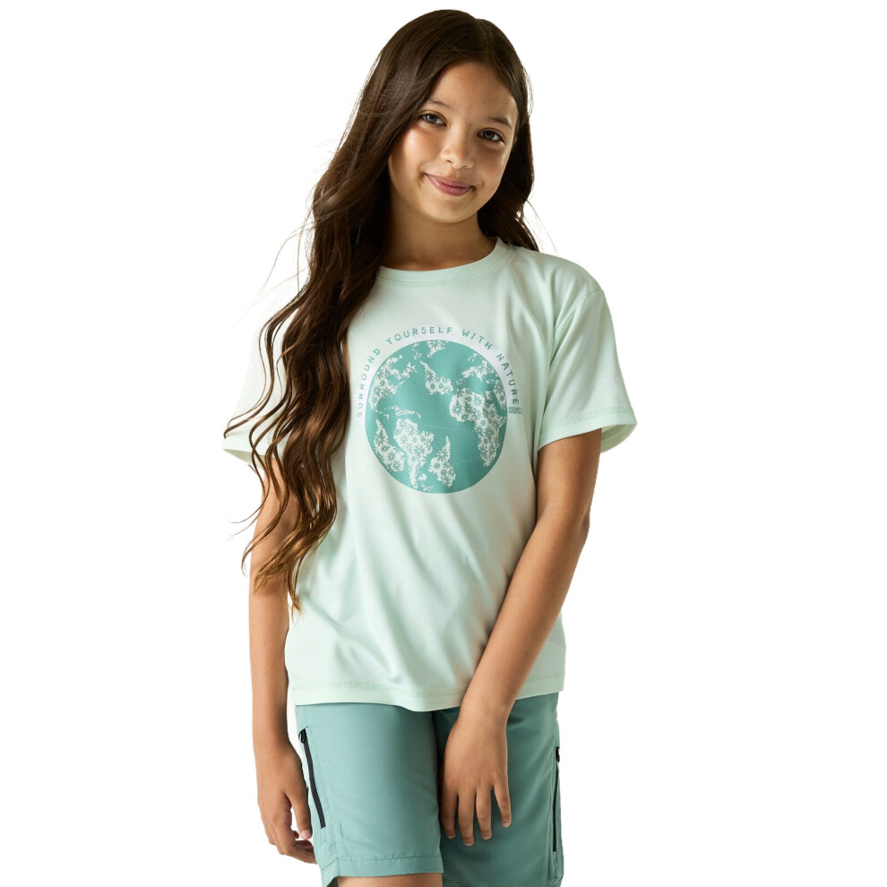 Regatta (9 - 10 Yrs, Ocean Mist) Kids Aria Short Sleeve T-Shirt