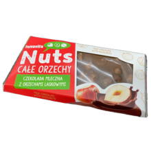 Terravita Czekolada mleczna z orzechami laskowymi 30% Nuts 100g okienko