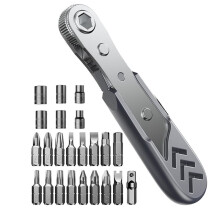 23-in-1 Right Angle Ratcheting Screwdriver Set,36-Tooth Ratchet Wrench Magnetic Offset Screwdriver Repair Tool