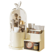 360 Rotating Cosmetic Brush Shelf Organizer Cosmetic Display Case with Drawer Storage Organizer for Living Room B