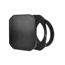 52mm Lens Hood with Bayonet Adapter Ring Caliber Square Light Shield for /// 52mm Lens Sunshade Black