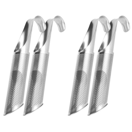 4Pcs Stainless Steel Tea Strainer Fine Mesh Infuser Pipe Filter with Hanging Hook Handle Interval Diffuser Tea Steeper
