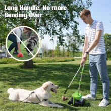 Pooper Scoopers Swivel Bin & Rake with 100 Waste Bag, Stainless Steel Handle Pooper Scoopers for Large Medium Small Dogs