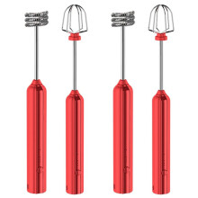 2X USB Rechargeable Electric Whisk Egg Beater Handheld Coffee Blender Household Milk Shaker Mixer Frother Foamer Red