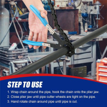 Universal Exhaust Pipe Cutter Tool for 3/4 in to 3-1/4 in Pipes Chain Muffler Cutter - Perfect for & Off Vehicle Use