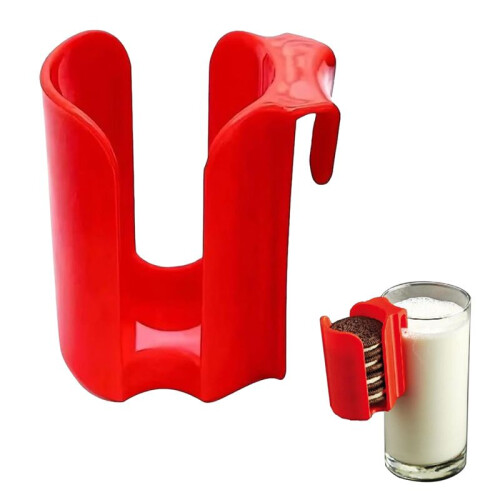 10PCS Cookie Holder Mug Red Cookie Rack Reusable Plastic Cup Side Cookie Organizer Hanging Cookie Storage 2