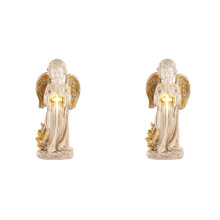 2X Statues D'Ange Solaires pour Jardin Extérieur, Figurines D'Ange Solaires de 30,5 cm, pour Décorations de Cimetière, Décoration de Jardin.