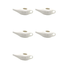 5X 250Ml Ceramic Neti Pot Nose Cleaning Pot Durable Leakproof Spout Pot for Men and Women,White