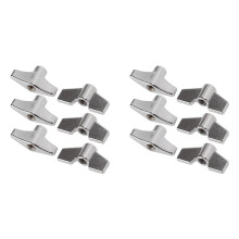 6X Tuercas de Ala Fija para Batería, Tuerca de Soporte Tipo T, Arandelas para Platillos, Piezas de Repuesto para Instrumentos de Percusión.