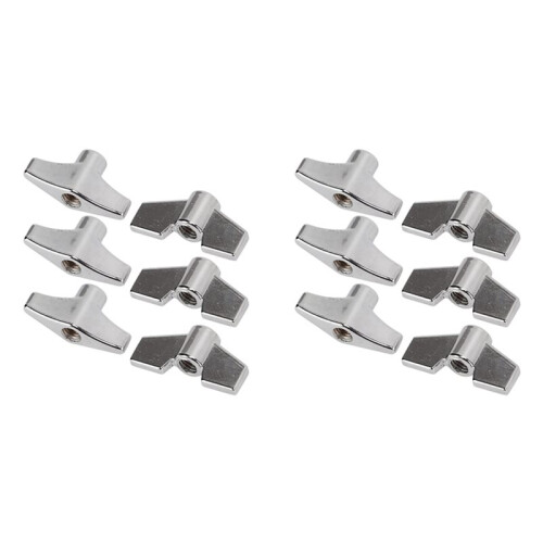 6X Drum Set Fixed Wing Nuts T Type Stand Nut Cymbal Washer Replacement Percussion Instrument Parts