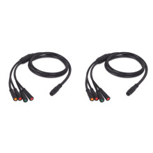 2X Cable Principal de Arnés de Cableado de 1 A 4 Cables A Prueba de Agua para Acelerador de Bicicleta Eléctrica, Conector A Prueba de Agua de Freno