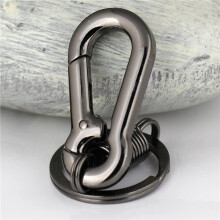 10X Sturdy Carabiner Key Chain Key Ring Polished Key Chain Spring Key Chain Business Waist Key Chain, Black