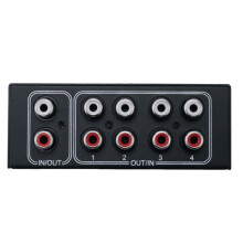 2X 4 Way Bi-Directional RCA Stereo Audio 1 in 4 Out or 4 in 1 Out L/R Jack Sound Channel RCA Audio Switcher
