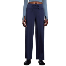 Calças Largas Confortáveis Femininas com Bolso , Calças de Ioga para Fitness, Calças Esportivas Casuais Azul Marinho M