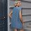 Damen Vintage Jeansweste Übergroße Button-Down-Jeansweste Blau M 3
