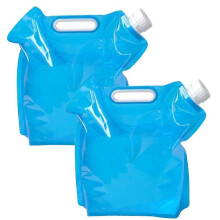 (2pcs) Outdoor Camping Water Bag Portable Folding Bucket Large Capacity Water Container with Handle Travel Camping Supplies