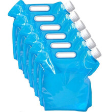 (6pcs) Outdoor Camping Water Bag Portable Folding Bucket Large Capacity Water Container with Handle Travel Camping Supplies