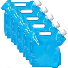 (5pcs) Outdoor Camping Water Bag Portable Folding Bucket Large Capacity Water Container with Handle Travel Camping Supplies