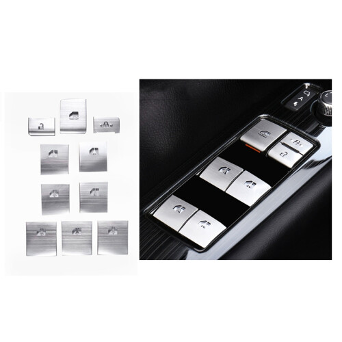 Silver Sequin Stickers Modified Special Interior Lifting Panel Frame Window Button Sticker for  Alphard 15-20 2