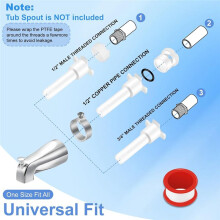 Tub Spout Adapter, Bathtub Faucet Spout Adapter Slip Fit for Copper, Universal Fits 1/2in Pipe, 1/2in IPS and 3/4in IPS