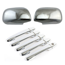 Tampa da MaçAneta da Porta Do Espelho Retrovisor Lateral Cromado em ABS para RAV4 2009-2012 Moldura Retrovisora com GuarniçãO