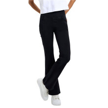 Women Crossover High Waisted Stretchy Bootcut Jeans Slim Fit Denim Yoga Leggings with Pockets Black L