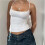 Women'S Basic Tank Top Spaghetti Straps Sleeveless Camisole Shirts White L 4