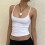 Women'S Basic Tank Top Spaghetti Straps Sleeveless Camisole Shirts White L 5