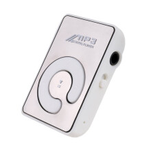 Mirror Clip USB Digital Mp3 Music Player Support 8GB TF Card White