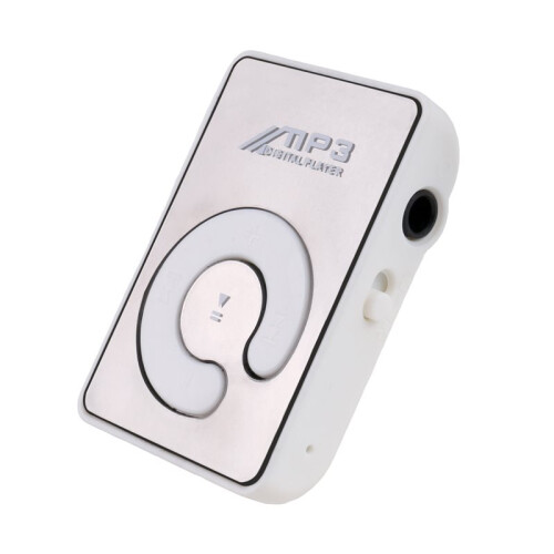 Mirror Clip USB Digital Mp3 Music Player Support 8GB  TF Card White