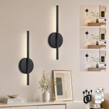 Kimjo 40cm Battery Operated Wall Lights, Modern Rechargeable Wall Lamps, Cordless Wall Sconce with Remote Control, Dimmable Wall Mounted Light Indoor