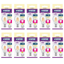 Status LED GLS Light Bulbs, 11W Cool White 4000K Clear Finish, 100W Filament Equivalent Bayonet Cap B22 Lighting for Home or Office, Pack of 10 (11SF