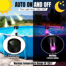 8 Pcs Solar Pool Lights for Framed Above Ground Pools, Colorful Waterproof Outdoor Lighting
