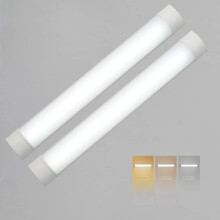 Sundertech LED Batten Light 2FT 60cm [Pack of 2] 17w 1880LM (3000K/4000K/6500K 3cct in 1) Warm/Neutral/Cold White Selectable Ceiling Mount for Cabine