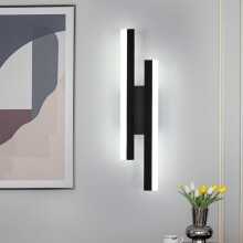 Riserva Black LED Wall Lights Indoor 16W, Long Modern Wall Light 6500K Cool White, Creative Parallel Lines Design Wall Lamp for Bedroom, Living Room,