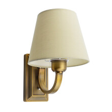 GLW Wall Lights Minimalist Bedside Light, Arm Wall Lamp, E14 Socket Wall Sonce Fixture, Cloth Shade Brass Plating, Wall Lights for Living Room Kitche