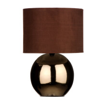 Premier Housewares Copper Ceramic Table Lamp with Fabric Shade - Brown