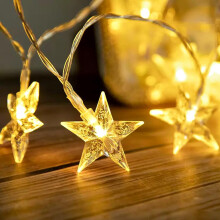 MUCHER 30 LED Star Fairy Lights, USB Powered with Remote Christmas Lights Warm White Star String Lights for Indoor Outdoor Wedding Bedroom Patio