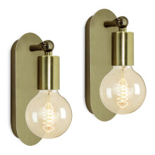 LQUNFYL Vintage Indoor Wall Lamp 2 Pack E27 Industrial Metal Wall Light Adjustable Mid Century Modern Wall Sconce Set of 2 Rotatable Retro Wall Spotl