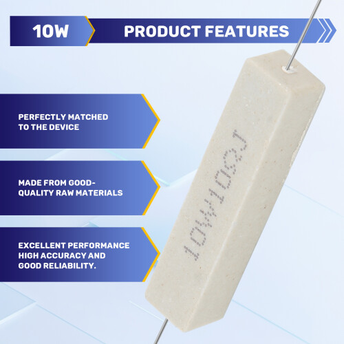 10W 10 Ohm 5% Winding Ceramic Cement Power Resistor x 5