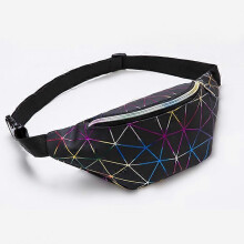 2023 New Fashion Colorful Bag Geometric Laser Waist Bag Bright Leather Leisure Waist