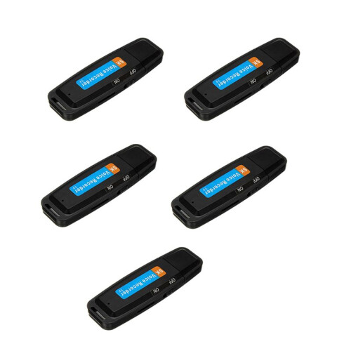 5X  U-Disk Digital Audio Recorder USB 3.0 Flash Drives Maximum Support 32GB Memory Card Black