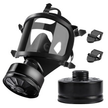 MF14 Respirator, Full Face Gas Mask with Activated Carbon Filter for Vapour, Chemical, Nuclear Contamination Protection