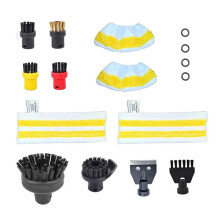 For SC1 SC2 SC3 SC4 SC5 Steam Cleaner Accessories Kit Replacement Steam Mop Pads Round Brush O-Rings Scraper