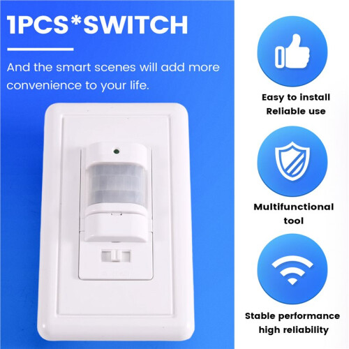 PIR Motion Sensor  AC 110V-240V Infrared  Human Body Sensor Wall  Work with in Dark Adjustable 2