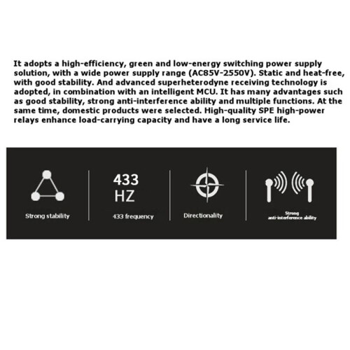 AC85V-250V LED Light  Remote Control 433MHz 30A Relay /OFF Power Controller Garage Door Remote 1