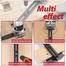 4 in 1 Router Milling Bracket-Cabinet Hardware Jig Aluminum Router Circle Cutting Jig Punch-Router Milling B